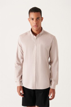 Avva Men's Mink Oxford 100% Cotton Standard Fit Regular Cut Shirt