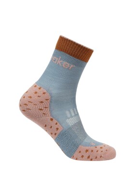 Dětské merino ponožky ICEBREAKER Kids Hike+ Light Crew, Flint Blue/Pink Quartz/Trail velikost: 30-32 (L)