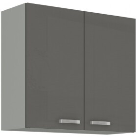 Horní skříňka 80 G-72 2F Barva korpusu: Šedá, Barva dvířek: Šedý lesk (Šedá)