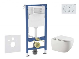 GEBERIT - Duofix Set předstěnové instalace, klozetu Gaia a sedátka softclose, tlačítko Delta01, alpská bílá SANI11CA3124B