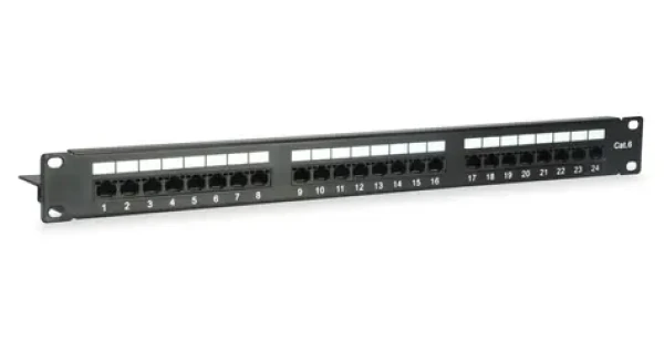 Equip 24 portů Cat6 / Patch panel / RJ-45 / UTP / 1U / 19" (135425)
