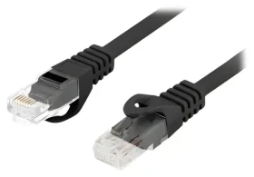 Lanberg CAT6 UTP černá / Patch kabel / 0,25 m / LSZH / CU / Fluke Pass (PCU6-10CU-0025-BK)