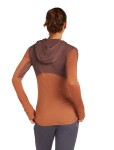 ICEBREAKER Wmns Mer 200 Realfleece Descender LS Zip H, Dusty Clay/Carob/Cb (vzorek) velikost: S