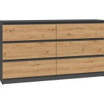 Komoda 140 cm 6S M6 Malwa antracit/artisan