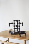 Stoff Nagel Designová miska se svícny STOFF Nagel Black, černá barva, kov