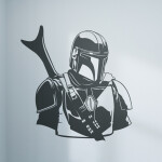 Samolepka Mandalorian Star Wars Barva: zelená, Velikost: 80 x 77 cm