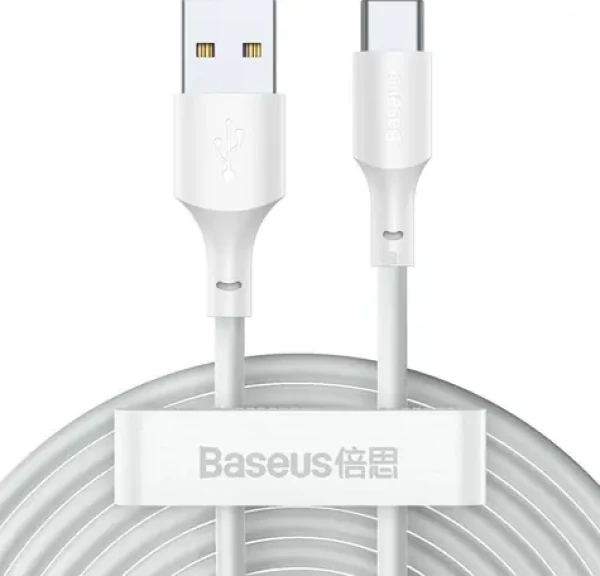 Baseus TZCATZJ-02 Sada kabelů USB-A (M) - USB-C (M) 1.5 m bílá / 2 ks (TZCATZJ-02)