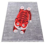 DumDekorace Koberec do dětského pokoje - šedý s tygrem Šířka: 120 cm | Délka: 180 cm