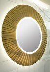 SAPHO - PRIDE STRIP kulaté zrcadlo s LED osvětlením v rámu ø 90cm, zlato PD950