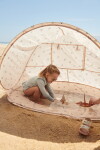 LIEWOOD Plážový pop up stan s brouzdalištěm Everett Safari Sandy mix, krémová barva, textil