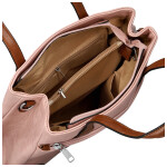 Trendy dámská koženková kabelka na rameno Remiga, světle růžová
