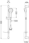 MEXEN/S - Fabia DF05 Set umyvadlové a sprchová baterie s příslušenstvím, chrom 746504DF05-00