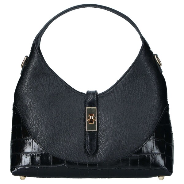 Luxusní dámská kožená kabelka do ruky Elizaveta, černá