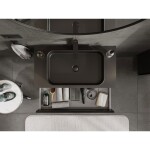 MEXEN/S - Orio koupelnová skříňka pod umyvadlo 90 cm s deskou, 2 zásuvky, černá mat 91A10-09047-2-BFFC71