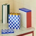 HAY Plechová dóza Tin Large Blue/Off-white, modrá barva, kov