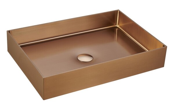 Umyvadlo na desku v barvě rose gold SAT Aurum 55x38 cm bez přepadu SATAUR5538BRG SATAUR5538BRG