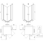 MEXEN/S - Mist L Duo sprchový kout dveře křídlové 110 x 110, černý okraj, černá 8A4L-110L-110P-70-70