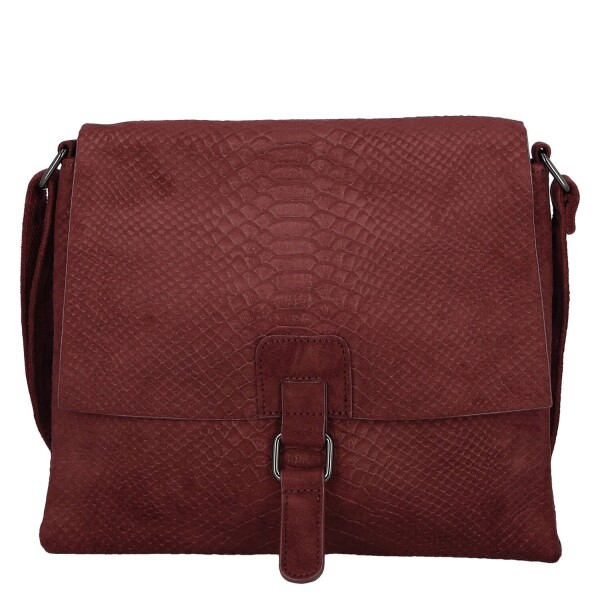 Dámská crossbody kabelka s hadím vzorem Geina, vínově červená