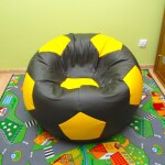 FRONTI Sedací vak - míč 80 cm - černá + žlutá
