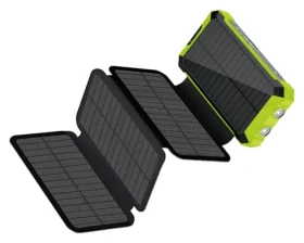 RealPower PB-20000 Solar černá, zelená / Powerbanka 20000 mAh / Solární panel / Bezdrátové nabíjení 5W (439608)