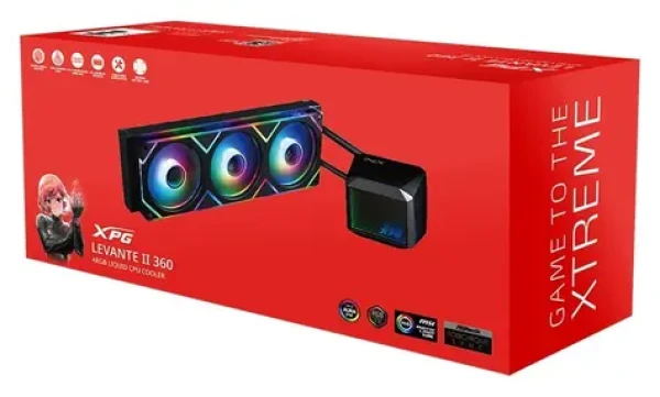 ADATA XPG Levante II 360 černá / Vodní chladič CPU / 3x 120mm / ARGB / 800-2000 RPM / 29,33 dB (LEVANTEII360-BKCWW)