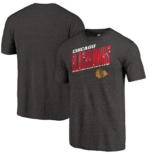 Fanatics Pánské Tričko Chicago Blackhawks Slant Strike Tri-Blend Velikost: