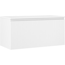 MEXEN/S - Rivel koupelnová skříňka pod umyvadlo 100 cm s deskou, 1 šuplík, reliéf , bílá mat 91A20-10047-1-BFC01