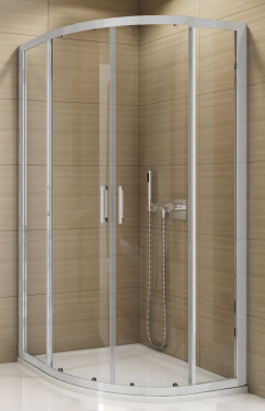 SanSwiss TOPR551000107 Sprchový kout čtvrtkruhový 100×100 cm, matný elox/sklo