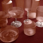 Ferm Living Sklenice Ripple Low Blush 200 ml – set 4 ks, růžová barva, sklo
