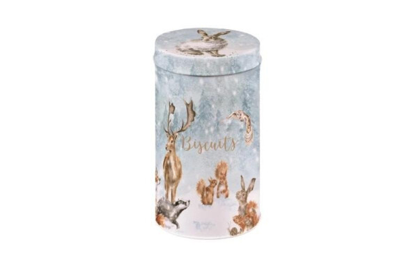 Kulatá plechová dóza Wrendale Designs Winter Wonderland - Zima v lese