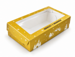 Cake star vánoční krabice zlato-bílá s laminací L 40x20x8cm