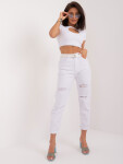 Bílé dámské mom jeans s páskem Velikost: XS