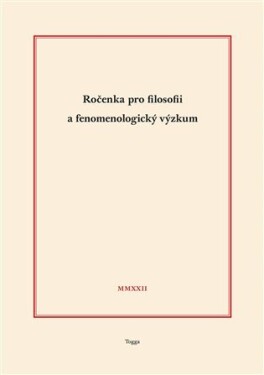 Ročenka pro filosofii fenomenologický výzkum 2022