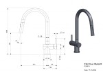 Dřezová baterie Reginox Flint, R38819, Gun Metal R38819