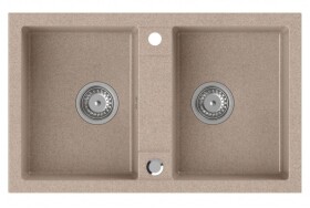 SAPHO - Granitový dvojdřez, 78x48cm, béžová GR2222