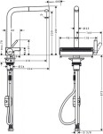 HANSGROHE - M81 Dřezová baterie Aquno Select s výsuvnou koncovkou a plochým sprchovým proudem, chrom 73836000