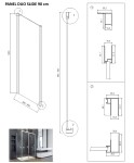 BESCO - Boční panel ke sprchovým dveřím DUO SLIDE BLACK - Barva rámu - Černá, Rozměr A - 90, Rozměr C - 195, Směr zavírání - Univerzální Levé / Pravé, Výplň - Čiré bezpečnostní sklo - 6 mm BCDUOSL90PSBC