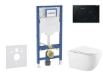 GEBERIT - Duofix Set předstěnové instalace, klozetu Gaia sedátka softclose, tlačítko Sigma01, černá SANI11CA5134B