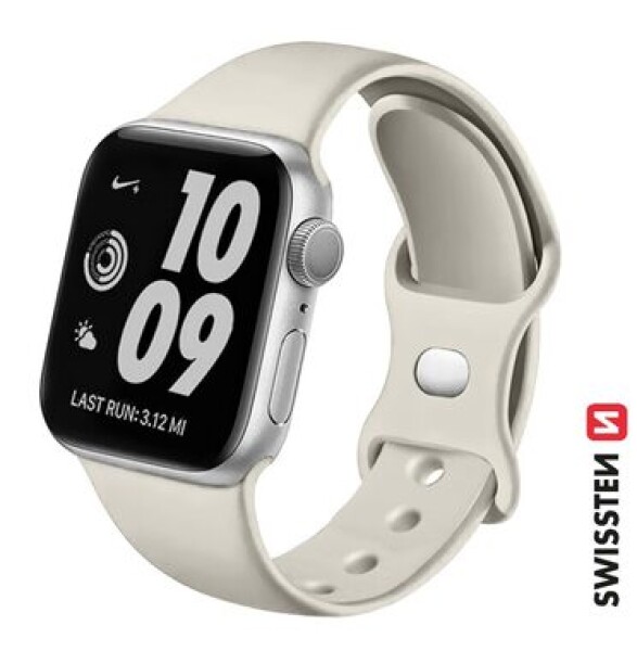 SWISSTEN Silikonový řemínek pro Apple Watch 42/44/45/49mm kamenně šedá (46000117)