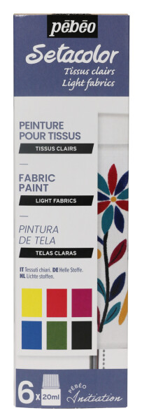 Pébéo Setacolor Light Fabric sada 6 × 20 ml