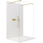 CERANO Sprchová zástěna Walk-in Onyx Duo L/P - 8 mm - kulatá vzpěra - zlatá, transparentní sklo - 60x200 cm