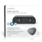 Nedis Přepínač reproduktorů černá / 2 porty / Impedance 4-16 Ohm / Max. 150 W/kanál / Hliník (ASWI2602BK)
