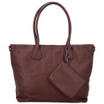 Trendy dámská koženková kabelka na rameno Ceyla, tmavě vínová