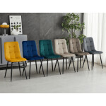 Jídelní židle, šedá, sametová látka, CT-281 GREY4