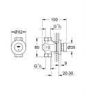 GROHE - Euroeco Cosmopolitan T Samouzavírací nástěnný ventil, chrom 36268000