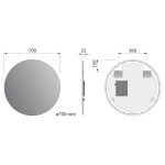 SAPHO - VELUR kulaté zrcadlo s LED podsvícením ø 70cm VR070