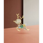 Vánoční brož Swarovski Elements Rudolf 4 - vánoční sob, Barevná/více barev