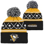 Outerstuff Dětská předškolní zimní čepice Pittsburgh Penguins NHL Face-Off Cuff Pom
