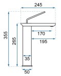 REA - Vysoká umyvadlová baterie Modo černá REA-B5664