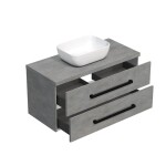 Koupelnová skříňka s černou úchytkou a krycí deskou SAT Cube Way 100x47,5x46 cm beton mat CUBE46C1003BESAT45 CUBE46C1003BESAT45